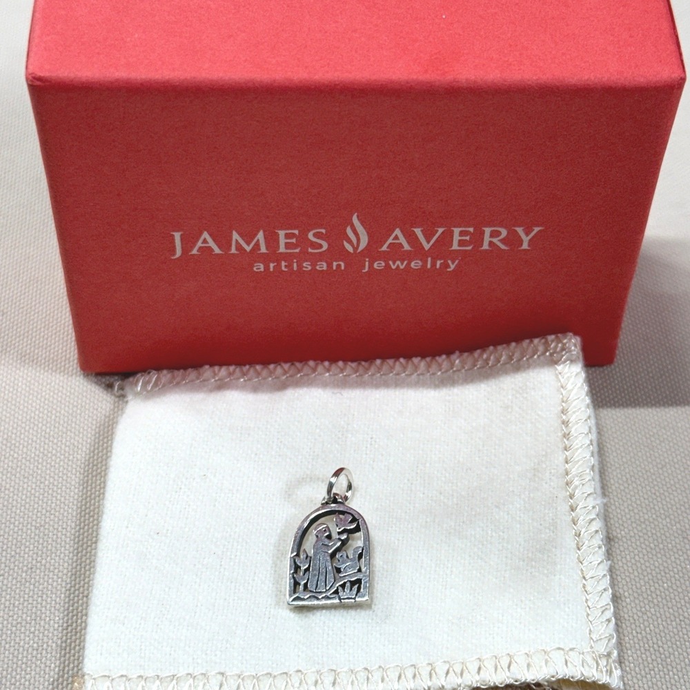 James Avery Retired Sterling Silver St Francis of Assisi Animals Charm‎ Pendant